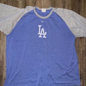 Vintage Nike LA dodgers mlb baseball raglan tshirt 2X